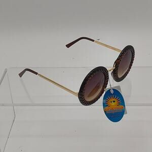 Brown gold round sunglasses